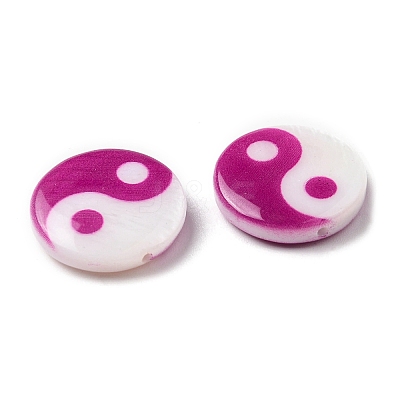 Printed Natural Freshwater Shell Beads SHEL-R129-07C-04-1