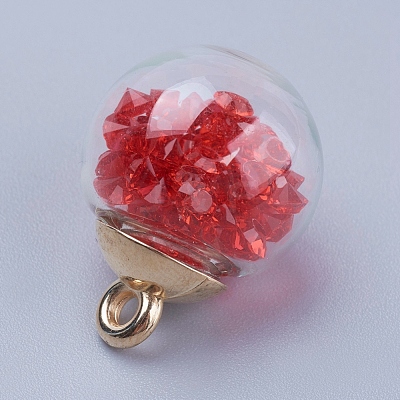 Glass Ball Pendants GLAA-K024-02-1