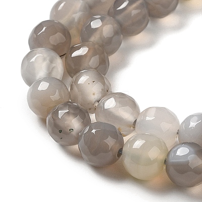 Natural Striped Agate/Banded Agate Beads Strands G-A246-8mm-02-1