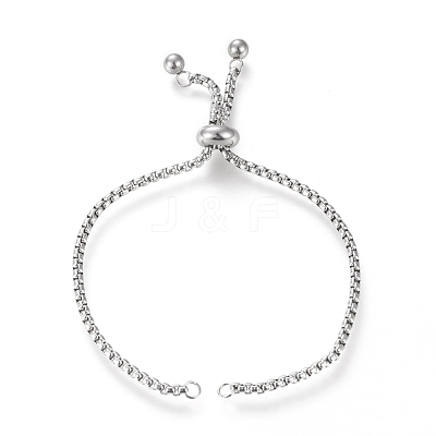 Tarnish Resistant Adjustable 304 Stainless Steel Slider Bracelet/Bolo Bracelets Making X-STAS-I153-02P-1
