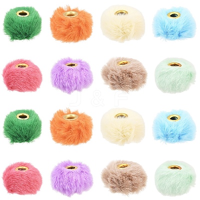 30Pcs 10 Colors Imitation Rabbit Hair European Beads FIND-YW0010-16-1