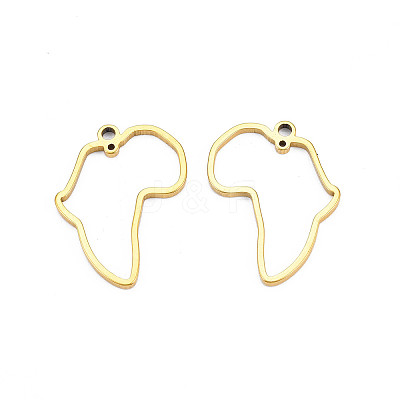 Ion Plating(IP) Africa Map 201 Stainless Steel Connector Charms LS-STAS-T063-168G-1