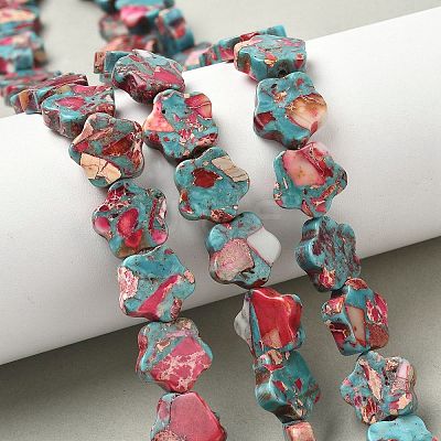 Dyed Synthetic Imperial Jasper Beads Strands G-D337-14mm-B04-1