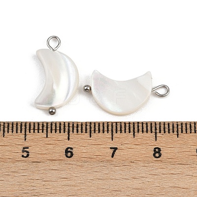 Natural Shell Moon Pendants STAS-D378-37P-1