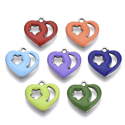 201 Stainless Steel Enamel Charms STAS-N088-13-1