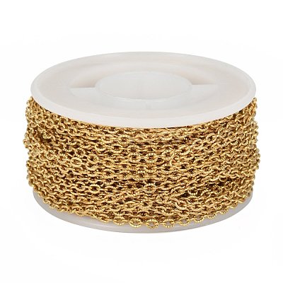 Ion Plating(IP) 304 Stainless Steel Textured Cable Chains CHS-H012-01G-1