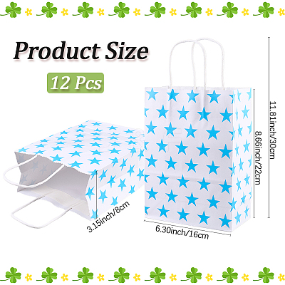 Kraft Paper Star Printed Bags with Handles ABAG-WH20013-08D-1