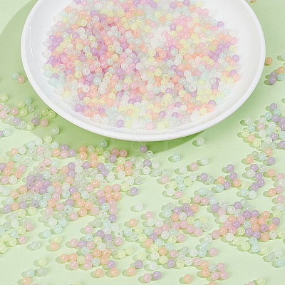 1500Pcs Opaque Luminous Acrylic Beads OACR-PA0001-99-1