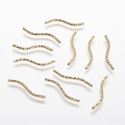 Rack Plating Brass Tube Beads KK-A142-001G-1