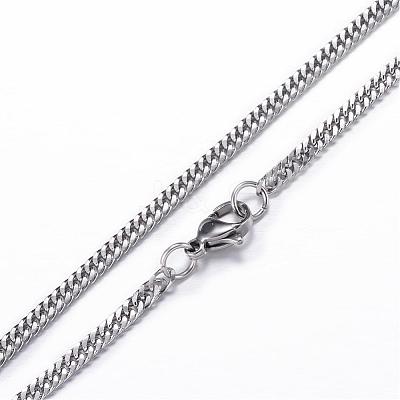 Tarnish Resistant 304 Stainless Steel Curb Chain Necklaces NJEW-P147-03P-1