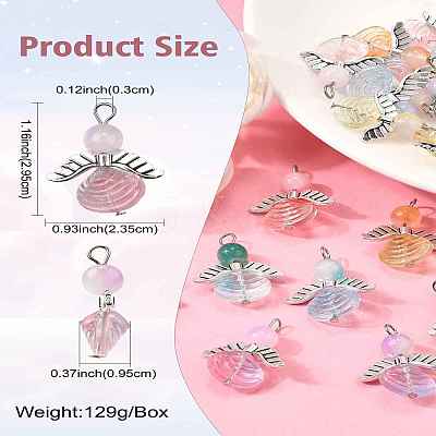 30Pcs Glass Pendants FIND-CJ0003-36-1