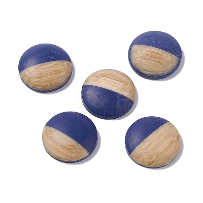 Two Tone Wood Grain Frosted Imitation Leather Style Resin Cabochons LS-RESI-G053-01D-1