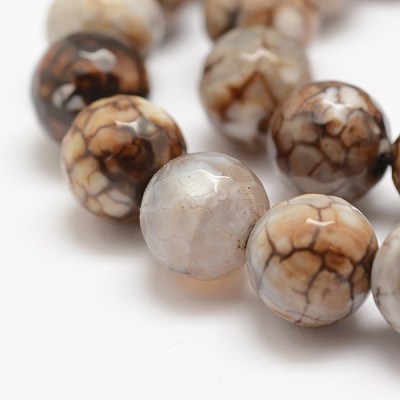 Faceted Natural Fire Crackle Agate Beads Strands X-G-F447-12mm-B14-1