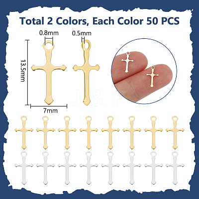 100Pcs 2 Colors Brass Pendants KK-UN0003-97-1