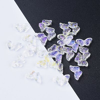 Electroplate Transparent Glass Beads LS-EGLA-L027-E-A01-1
