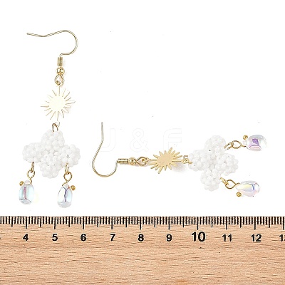 Glass Dangle Earrings EJEW-MZ00752-1