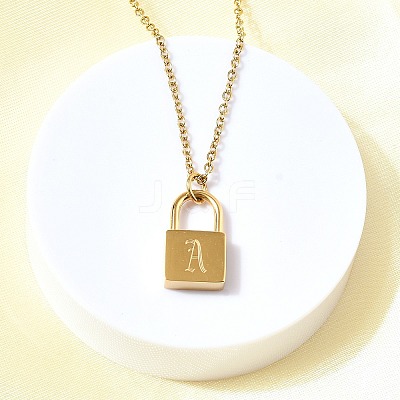 304 Stainless Steel Rolo Chain Pendant Necklaces NJEW-S444-01G-01-1