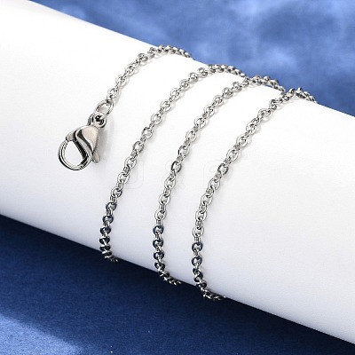 Tarnish Resistant 304 Stainless Steel Cable Chain Necklaces NJEW-E026-04P-1