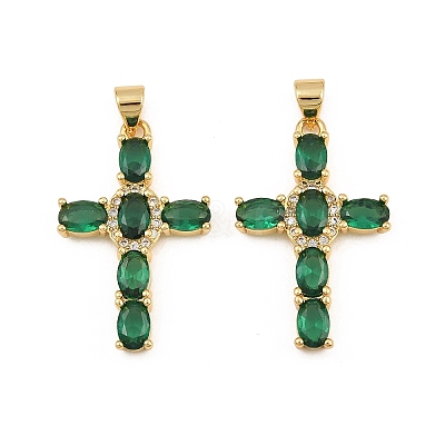 Brass Micro Pave Cubic Zirconia Pendants CU-CBADC6C-11G-05-1