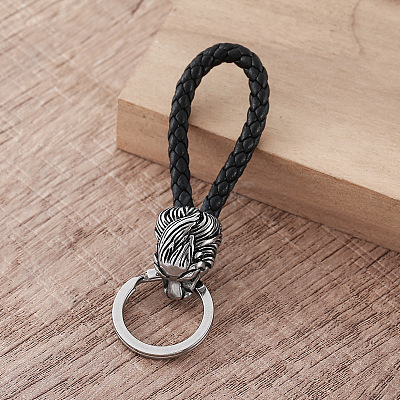 Braided PU Leather Keychains RE1354-1