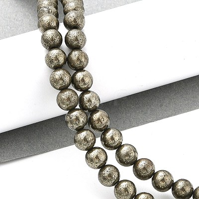 Natural Pyrite Beads Strands G-A250-A01-02-1
