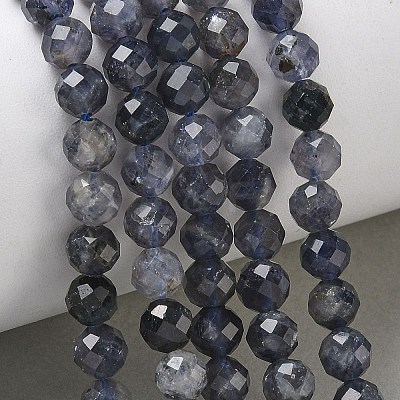 Natural Iolite/Cordierite/Dichroite Beads Strands G-L651-C03-6mm-1