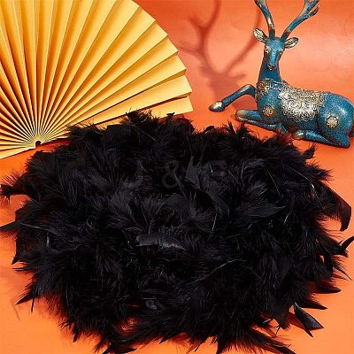 Turkey Feathers Fluff Boa for Dancing FIND-WH0126-125A-1