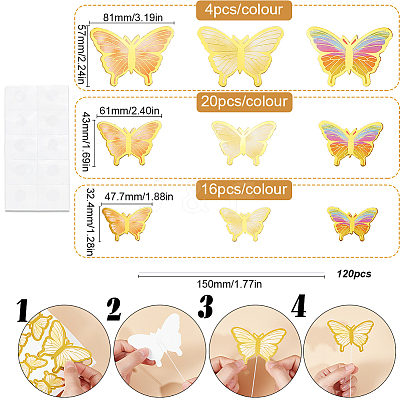 12 Sets 3 Colors Butterfly Cake Topper Sets DIY-SC0024-76-1