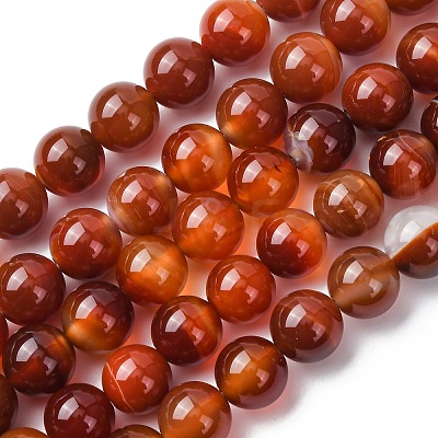 Natural Banded Agate Beads Strands G-H343-D03-12mm-1