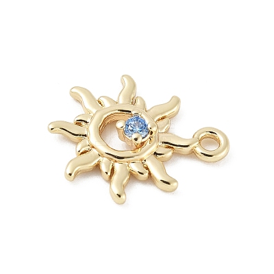Brass Micro Pave Cubic Zirconia Charms KK-M326-20C-G-1