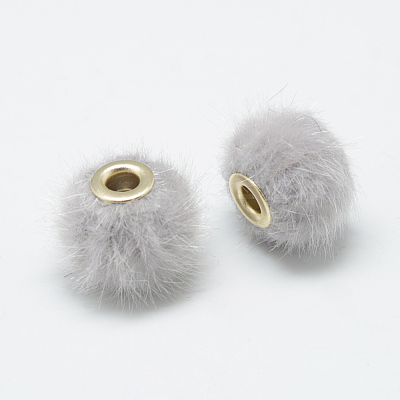 Handmade Faux Mink Fur European Beads OPDL-S089-02D-1