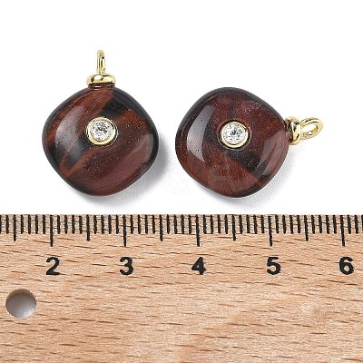 Dyed Natural Red Tiger Eye Pendants KK-C251-01F-01-1