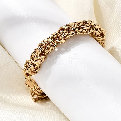 304 Stainless Steel Byzantine Chains Bracelets for Women BJEW-P399-01B-G-1