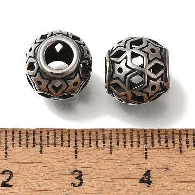 304 Stainless Steel European Beads STAS-D191-05F-AS-1