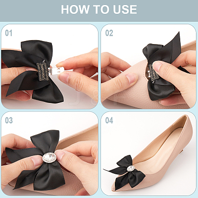 Polyester Bowknot Shoe Decorations FIND-WH0139-226B-1
