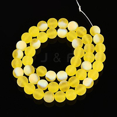 Frosted Transparent Glass Beads Strands LS-GLAA-T032-T8mm-MBB11-1