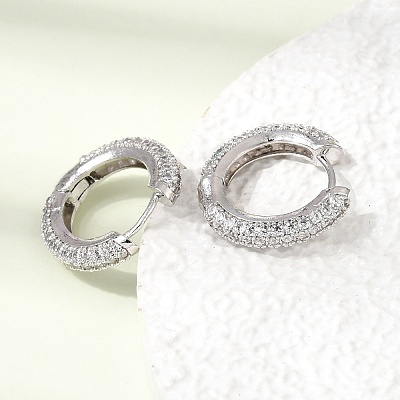 Brass Micro Pave Cubic Zirconia Hoop Earrings KK-CBA8324-24P-04-1