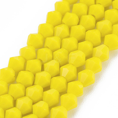Opaque Solid Color Glass Beads Strands GLAA-Q080-4mm-B10-1
