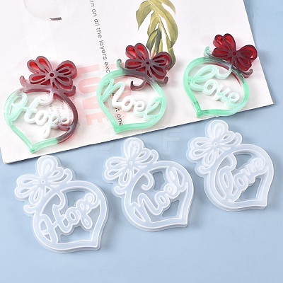 Valentine's Day DIY Heart with Word Love Silicone Molds X-DIY-L021-65-1