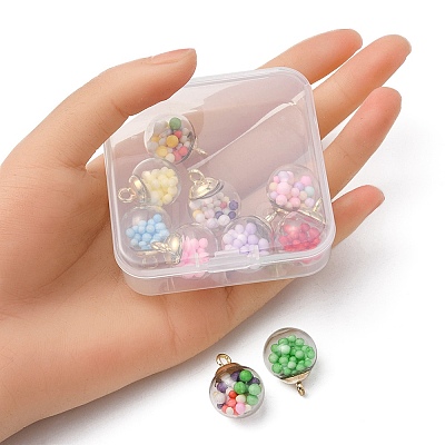 10Pcs Glass Ball Pendants GLAA-YW0001-78-1