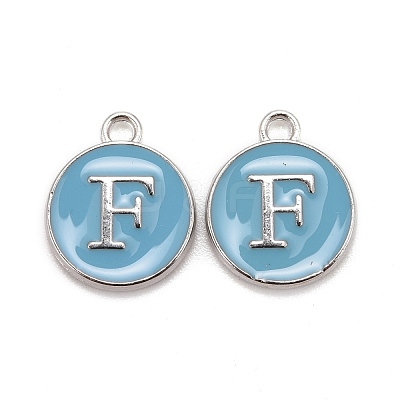 Platinum Plated Alloy Enamel Charms ENAM-S118-04F-P-1