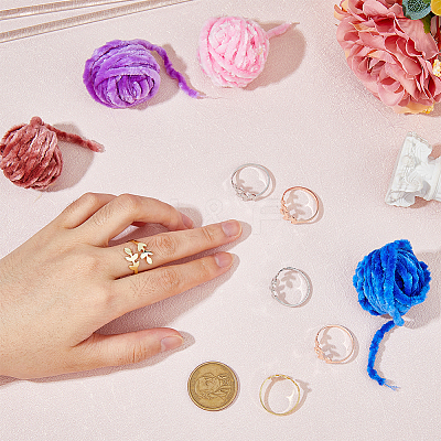 12Pcs 3 Colors Alloy Leafy Branch Open Cuff Finger Rings Set for Women RJEW-HY0001-02-1