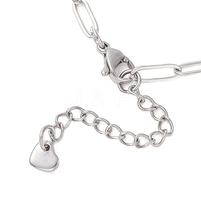 304 Stainless Steel Screw Carabiner Lock Pendant Paperclip Chain Necklaces NJEW-JN05860-02-1