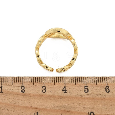 Brass Open Cuff Rings for Women RJEW-K289-01G-J-1