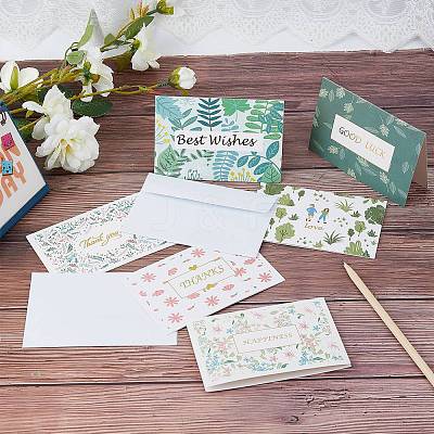 Envelope and Floral Pattern Thank You Cards Sets DIY-CP0001-82-1