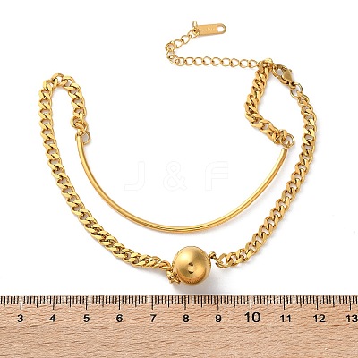 304 Stainless Steel Curb Chain Wrap Bracelets for Women BJEW-A036-12G-1