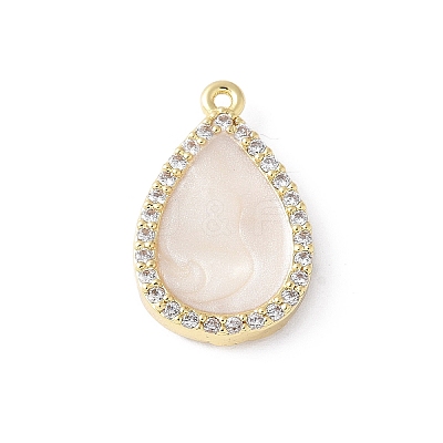 Brass Micro Pave Cubic Zirconia Pendants KK-K399-02G-1