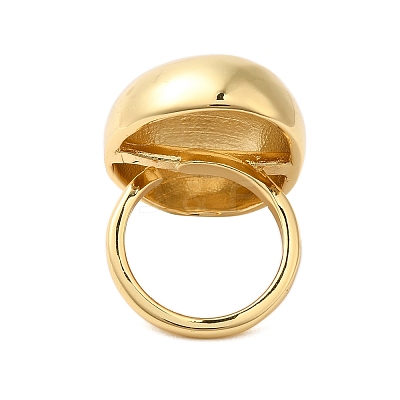 Oval Brass Finger Rings for Women RJEW-A046-05G-1