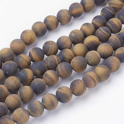Natural Yellow Tiger Eye Bead Strands G-G735-65F-8mm-AB+-1
