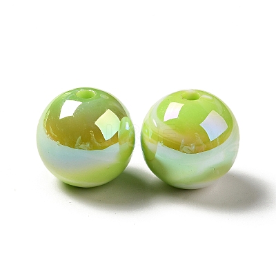 UV Plating Opaque Rainbow Iridescent Acrylic Beads MACR-D063-01A-01-1